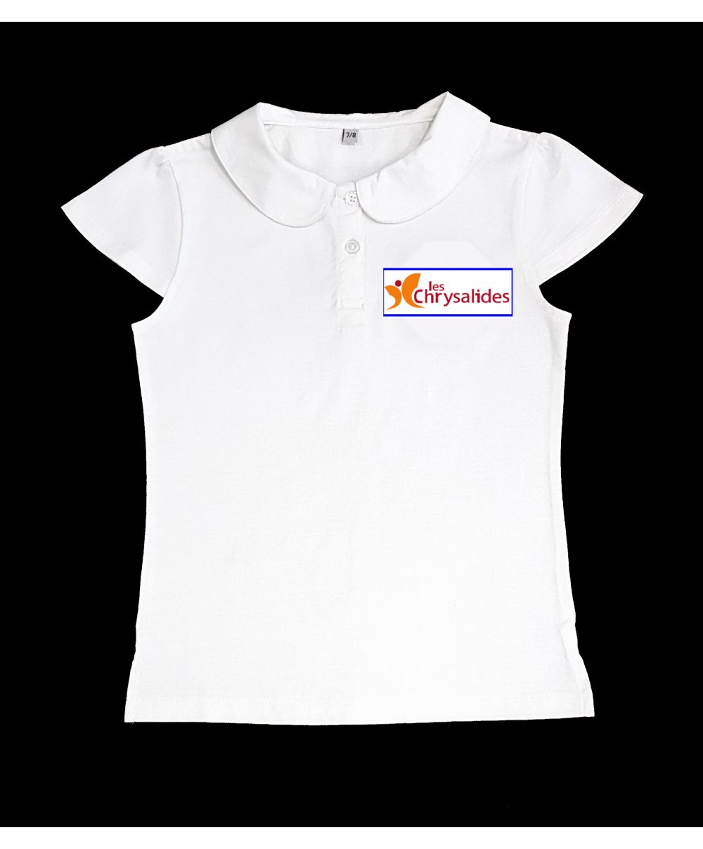 Fille - Polo Piquée Blanc logo brodé... Fille - Polo Piquée Blanc logo brodé...