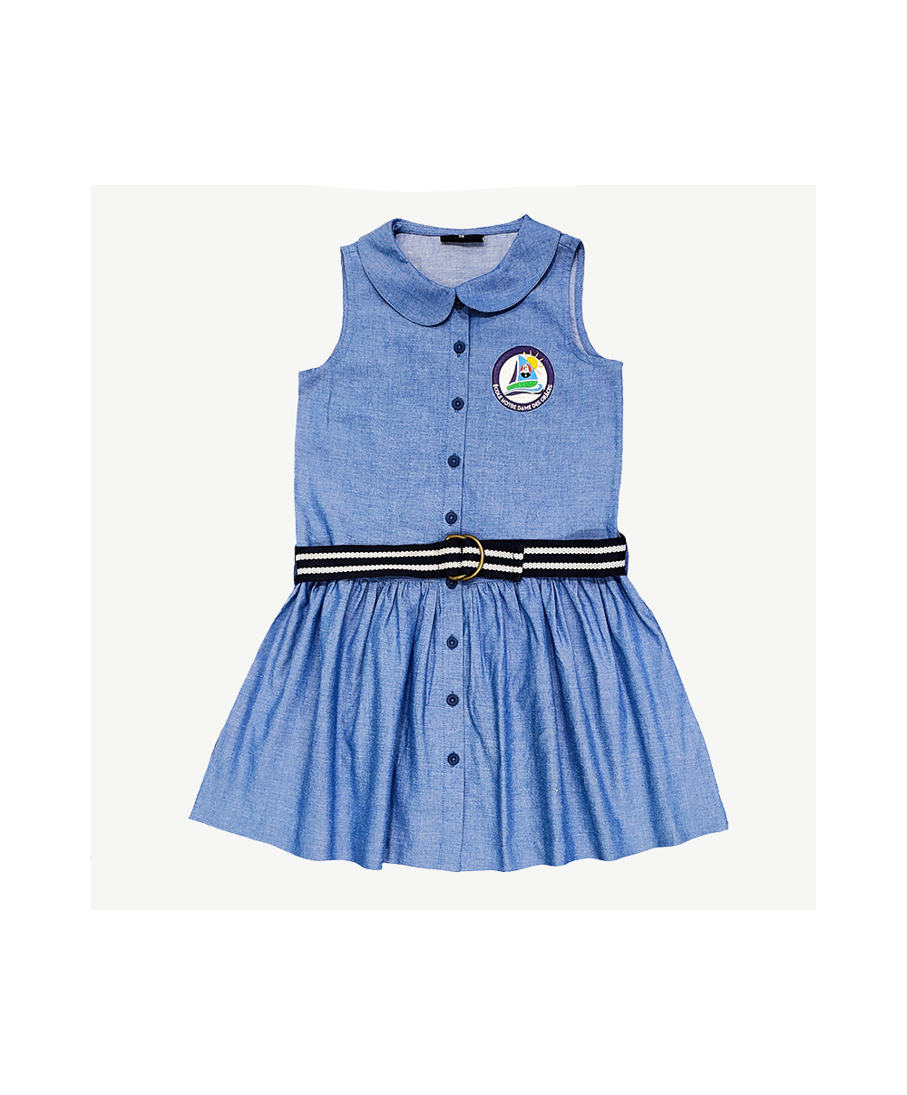 Fille - Robe Chambray avec col claudine - Notre-Dame de Grâce
