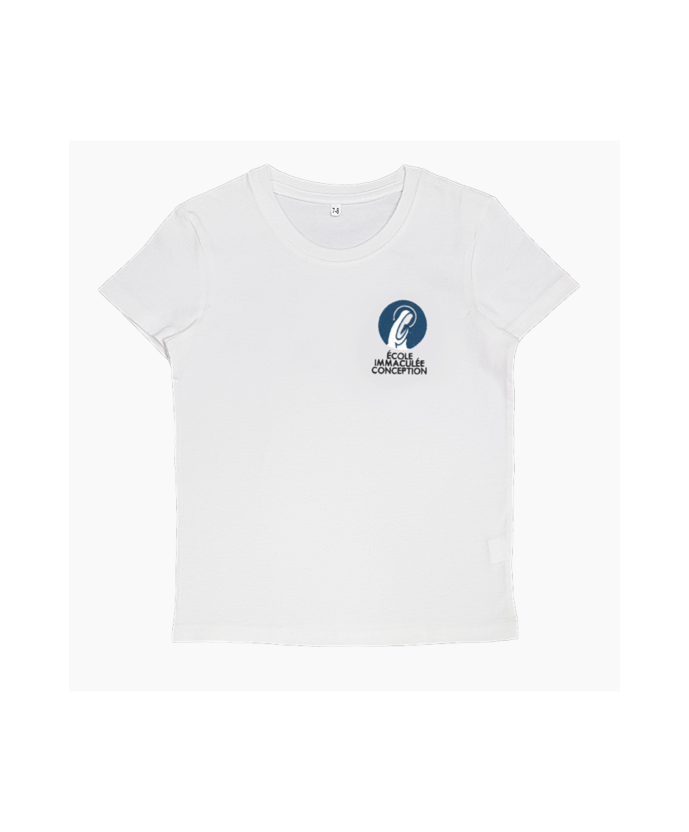 Garçon - T-Shirt blanc brodé - Ecole... Garçon - T-Shirt blanc brodé - Ecole...