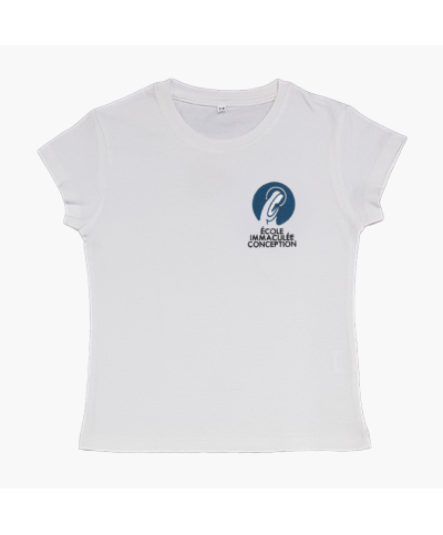 Fille - T-Shirt blanc brodé - Ecole Immaculée Conception