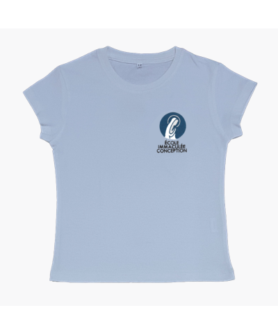 Fille - T-Shirt bleu brodé - Ecole Immaculée Conception