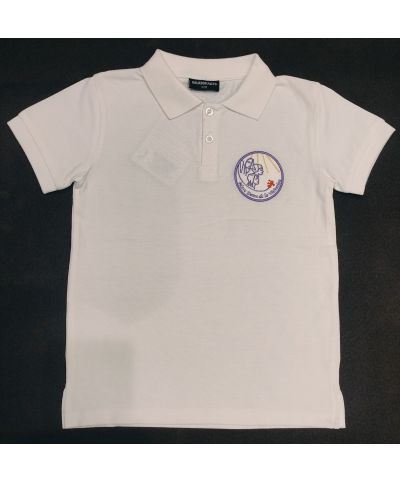 Garçon - Polo Maille Piquée - Blanc - Notre Dame de la...