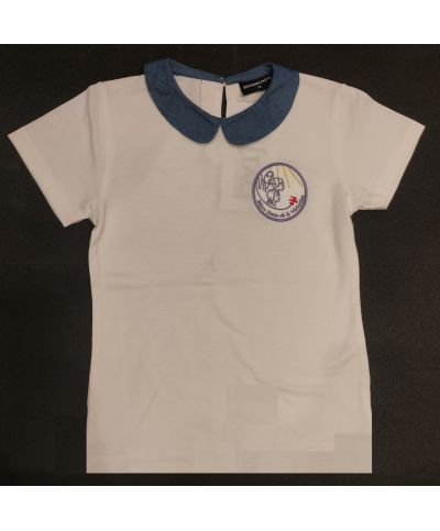 Fille - Polo Blanc - Claudine - Jersey - Notre Dame de la...