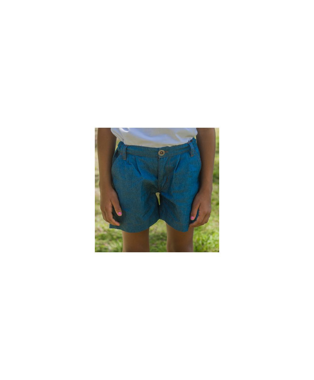 Fille - Short Chambray - Notre Dame... Fille - Short Chambray - Notre Dame...