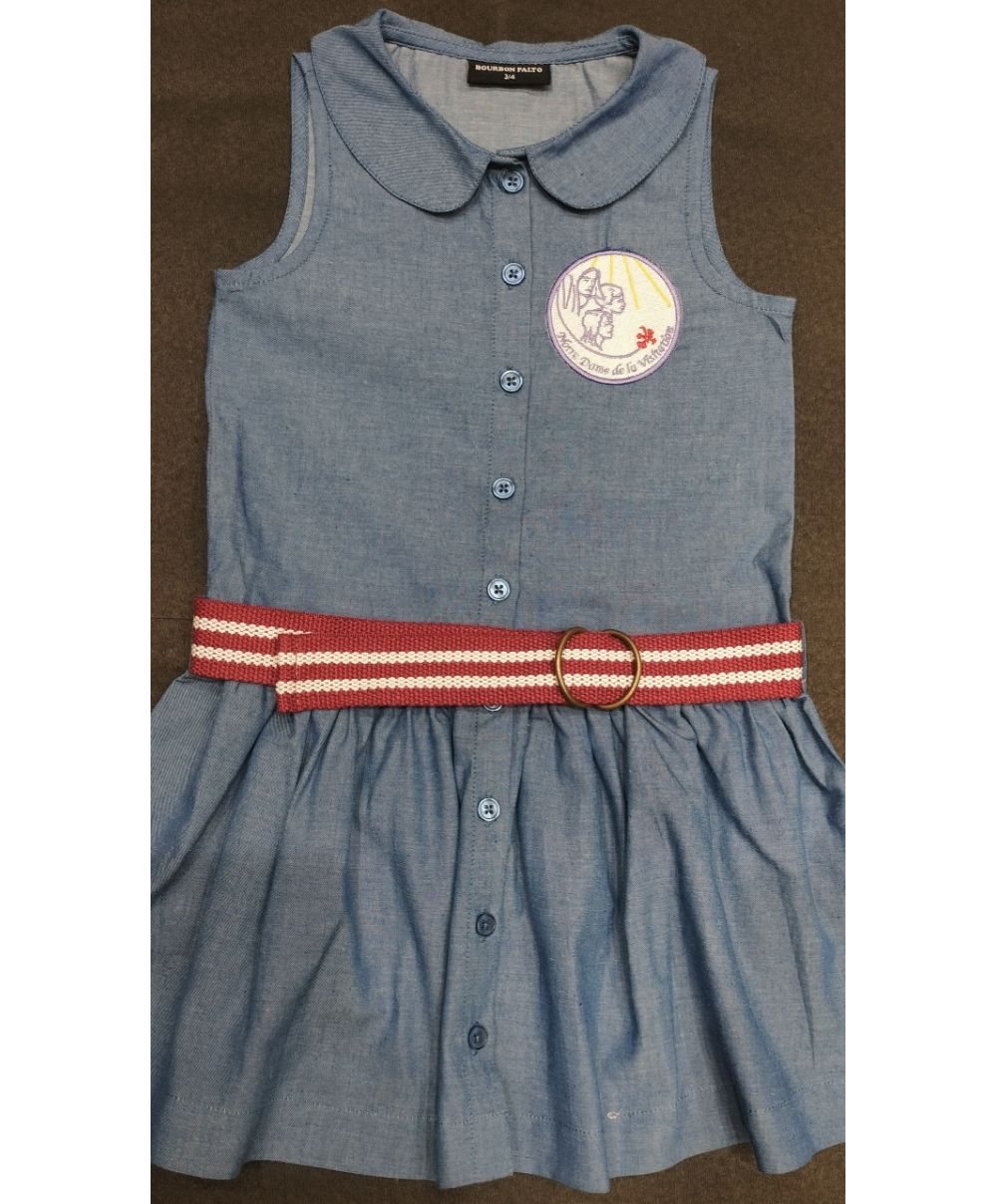 Fille - Robe Chambray - Col Claudine... Fille - Robe Chambray - Col Claudine...