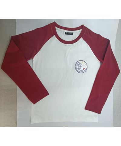 Mixte - Tee Shirt - Manche Longue - Blanc - Bicolore -...