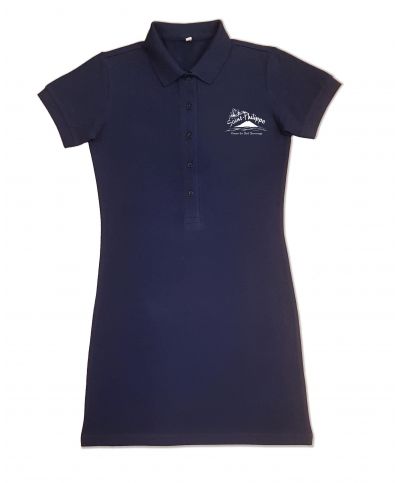 Fille - Robe Polo Piquee - Bleu Marine - Ecole du Baril