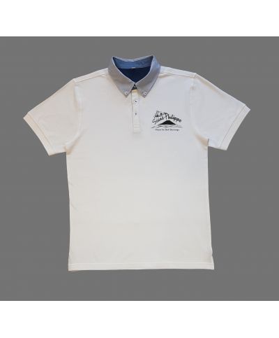 Garçon - Polo Blanc Piqué - Col Claudine - Ecole du Baril