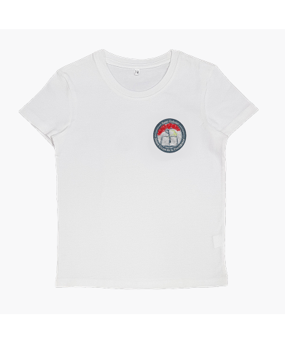 Mixte - Tee Shirt Blanc Logo Brodé coupe droite - Saint...