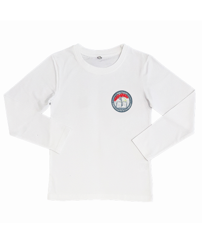 Mixte - Tee shirt Blanc Manche Longue logo brodé - Saint...