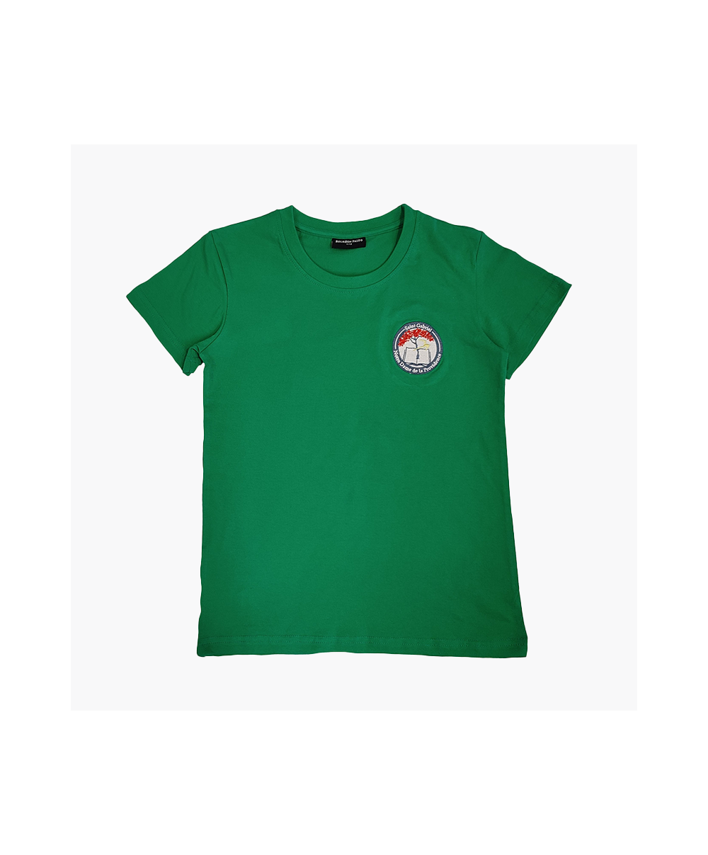 Mixte - Tee Shirt Green Logo Brodé coupe droite - Saint Gabriel et Notre Dame de la Providence
