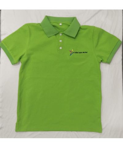 POLO GARCON VERT POMME ST MICHEL