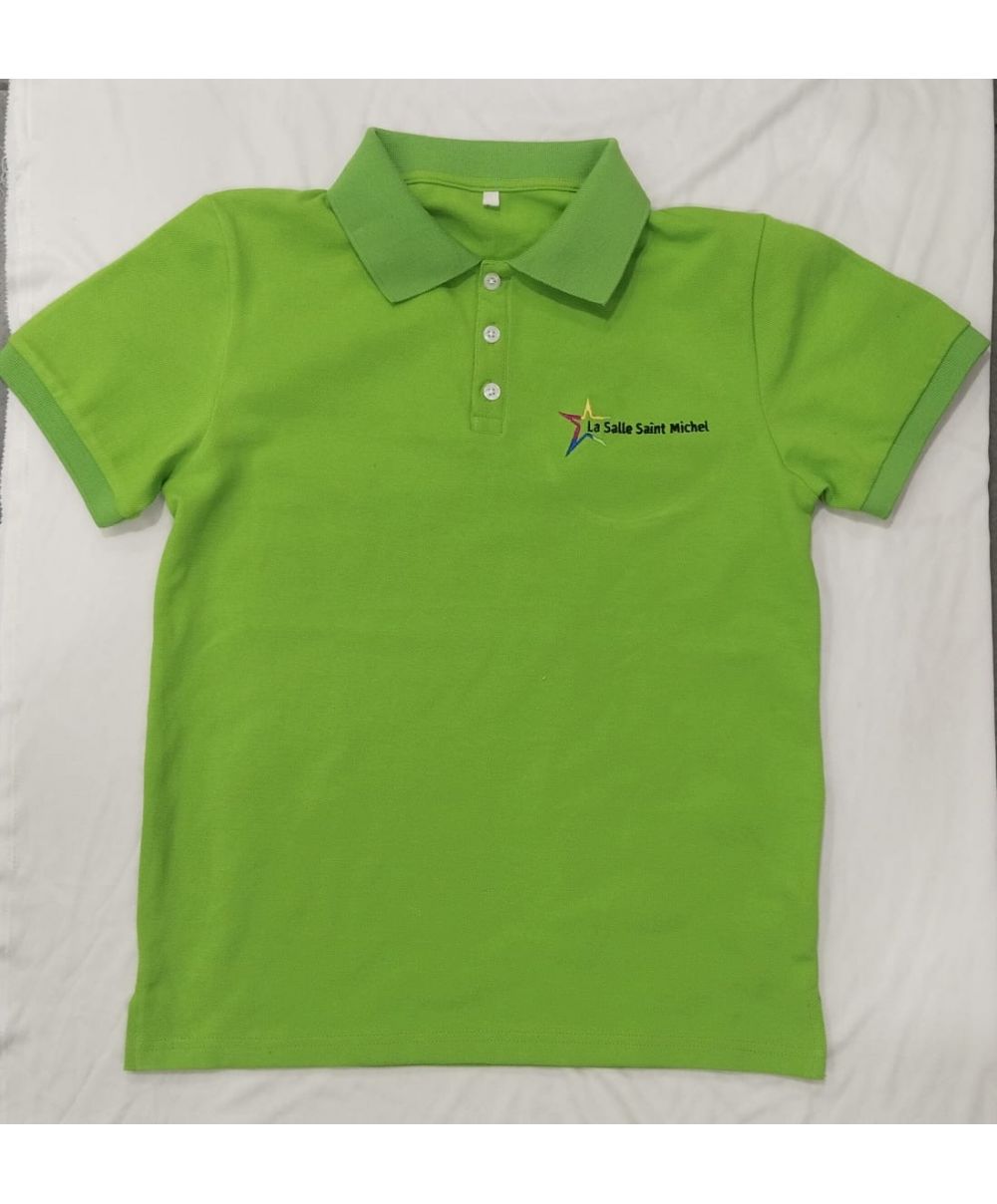 POLO FILLE VERT POMME ST MICHEL