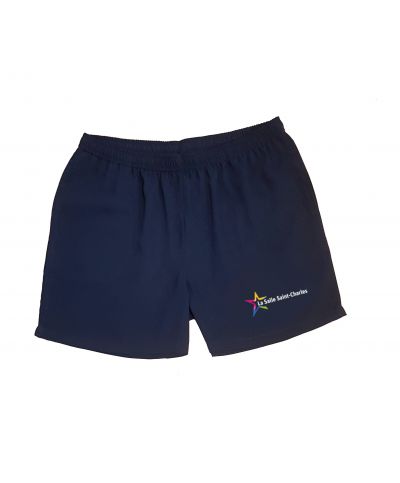 Mixte - Short de sport bleu marine Logo brodé - Collège...