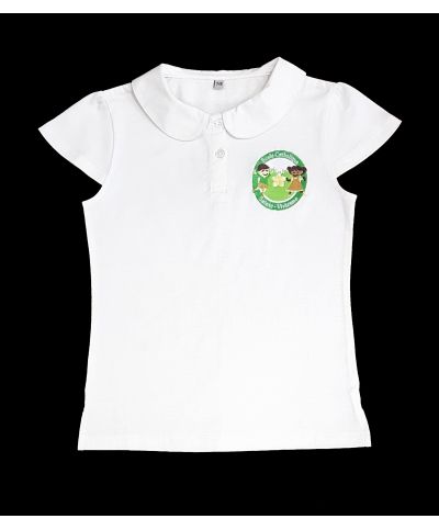 Fille - Polo Jersey Blanc - École Sainte Vivienne
