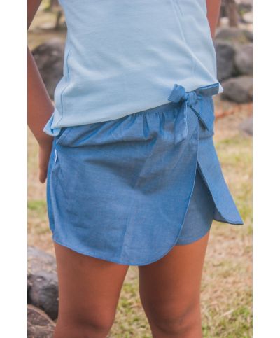 Fille - Jupe Culotte chambray - Ecole Rosalie Javouhey